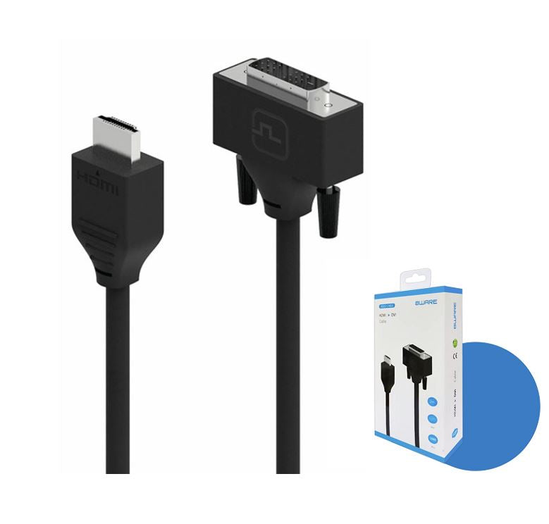 8ware Pro Series HDMI to DVI cable Male to Male Nickel plated high performance 30AWG OD6.0 Copper PVC TPE (Retail package) 8ware Pro Series HDMI to DVI cable Male to Male Nickel plated high performance 30AWG OD6.0 Copper PVC TPE (Retail package)